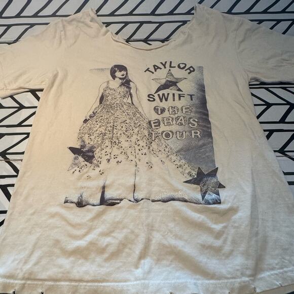 Taylor Swift “The Eras Tour” T-shirt - neck cut out- size large - Picture 1 of 5